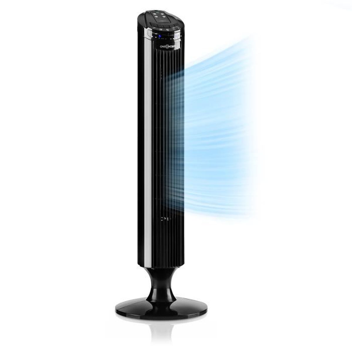 OneConcept Blitzeis Black Line /• Ventilateur Colonne /• Fonction Oscillation activable /à sur 45/° /• Peu encombrant /• LED t/émoins /• Panneau Tactile /• T/él/écommande /• 3 Modes /• Noir