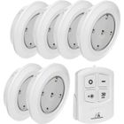 Lampe LED sans fil - Maclean - MCE165 - Télécommande incluse - 6 pièces - Éclairage mural et plafond