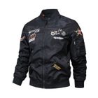 Blouson de Moto Homme - INSFITY - Bomber Cargo Motif Brodé - Nylon Polyester - Noir