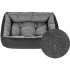 SuperKissen24 Panier pour Chien - Lit pour Chien - Apaisant - Taille M - Noir et Gris - Lin