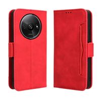 Coque Pour Xiaomi Redmi A3 6.71" Étui portefeuille à fentes multiples Housse téléphone Rouge en Cuir PU Magnétique Flip Case