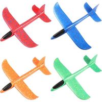 Lot de 4 avions planeurs lancés à la main de 38 cm pour enfants, planeur, avion, avion, jouet de glisseur, jeu de lancer manuel