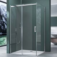 Mai & Mai Paroi de douche cabine de douche 80x120 avec porte de douche coulissante côté droite verre trempé transparent RAV18