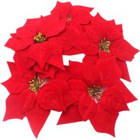 15 Pièces 22CM Fleurs de Noël Artificielles avec Clips Briller Noël Arbre Poinsettias Décorations pour Noël Mariage Fête Couronne