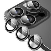 Protection Objectif pour iPhone 15 Pro - iPhone 15 Pro Max - Verre Trempé Protection Anti-Rayures Contour Noir