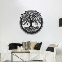 Lot De 3 Sculptures Murales En Fer Métal Feuilles De Ginkgo Et Palmier Dorées - Décoration