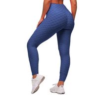 Legging de Sport Femme - Minetom - Compression Anti-Cellulite - Taille Haute - Poches - Bleu