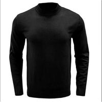 Pull Slim pour homme en tricot décontracté à col rond hiver doux et confortable Noir
