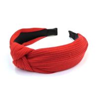 Serre tête noeud en tissu plissé 5.5cm uni rouge - RC004896