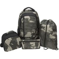 Targus Sport Backpack set for School 4-Piece Bundle sac à dos pour ordinateur portable 15.6" vert, camouflage gris