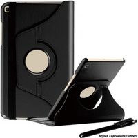 Housse Etui Noir pour Samsung Galaxy Tab A7 Lite 8.7" SM-T220-T225 Coque avec Support Rotatif 360° avec stylet Toproduits®