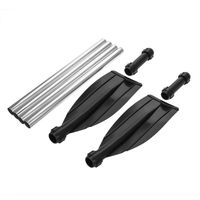 Pagaies de kayak en alliage d'aluminium détachable légères et durables - ZJCHAO - Lames nervurées - Noir