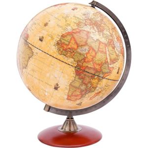 CARTE - PLANISPHÈRE 30Cm Globe Antique Avec Une Base En Bois - Carte En Anglais -Décoration Éducative- Géographique - Carte Morden Avec Couleur A[H45]