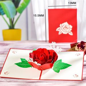 FAIRE-PART - INVITATION Faire-part - invitation,Cartes 3D Pop Up pour la fête des mères,cadeaux,Bouquet Floral,cartes de vœux,fleurs pour - Rose[A61110]
