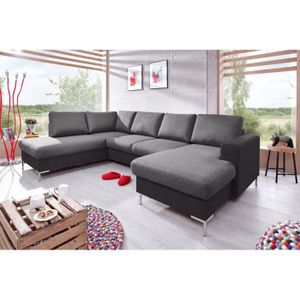 Canapé Nesty Panoramique Gris Anthracite Achat Vente
