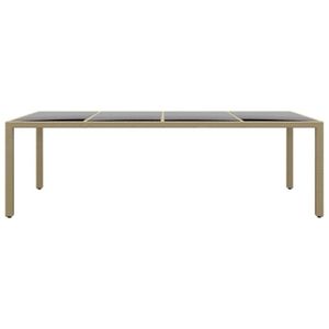 TABLE DE JARDIN  Table de jardin avec dessus en verre beige résine tressée-DIO7628921626999