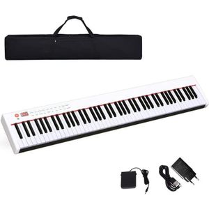 Starfavor SP-88S Clavier de piano 88 touches, clavier semi-lesté, piano  portable rechargeable avec support de piano, pédale de sustain, sac de