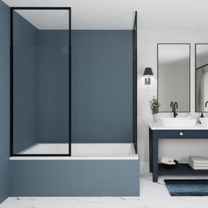 Pare-baignoire SCHULTE 70x120 Cm - Volet Pivotant En Verre Sécurité 5mm - Profilé Aluminium Argenté - Montage Facile