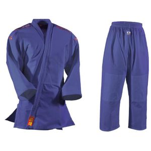 KIMONO Kimono Judo avec rayures aux épaules enfant Danrho Yamanashi - bleu - 140 cm