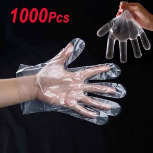 500 Gants plastiques transparents jetables pour ménage carburant cuisine 