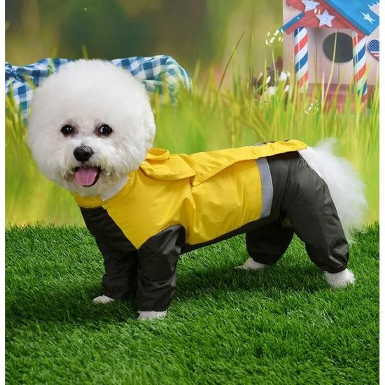 Manteau impermeable reflechissant pour petit chien impermeable vetement d exterieur pour chiot poncho a quatre B75A8A0 Cdiscount Pret a Porter