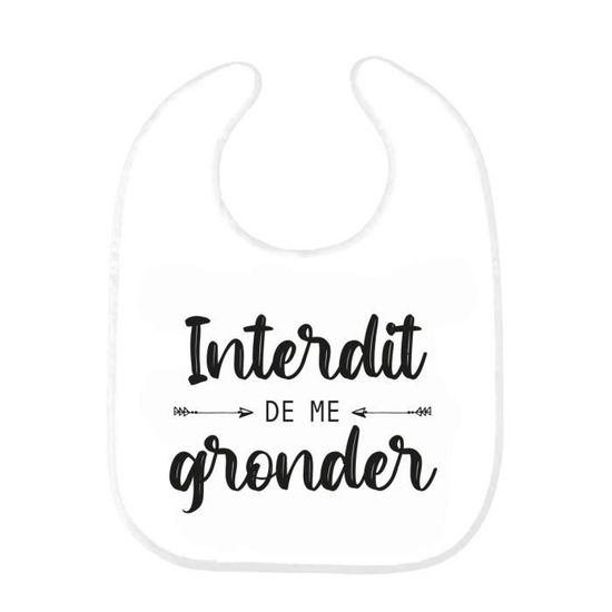 Bavoir Bebe Imprime Citation Naissance Humour Interdit De Me Gronder Ref0257 Cdiscount Puericulture Eveil Bebe