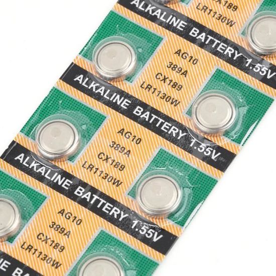 Piles Bouton Alcalines Camelion AG10 / LR1130 - Lot - 1.5V - Date De Validité 2026