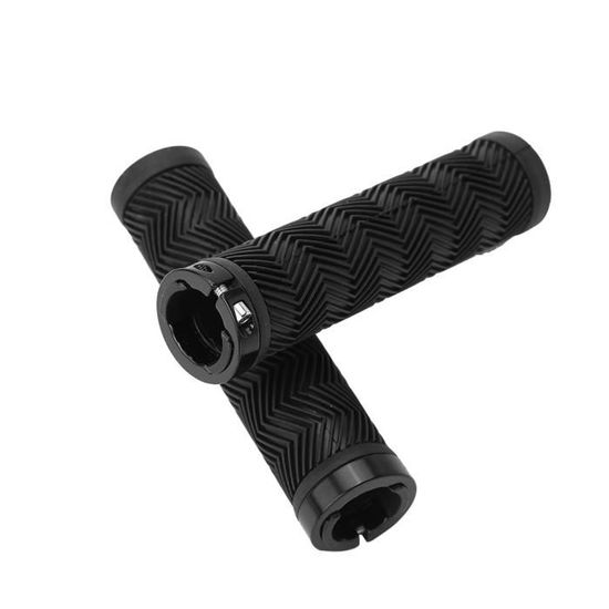 Poignées De Guidon Vélo Antidérapantes – Caoutchouc Avec Verrou Métal – Pour VTT, Route, Guidon 22 Mm