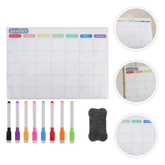 SVNOOC Kit de calendrier effaçable à sec pour Frigo - Planifier Calendrier hebdomadaire mensuel 35 x 25 cm Contient 2 blocs d'écriture et 2 marqueurs - Convient pour toutes les surfaces lisses SVNOOC Kit de calendrier effaçable à sec pour Frigo - Planifier Calendrier hebdomadaire mensuel 35 x 25 cm Contient 2 blocs d'écriture et 2 marqueurs - Convient pour toutes les surfaces lisses