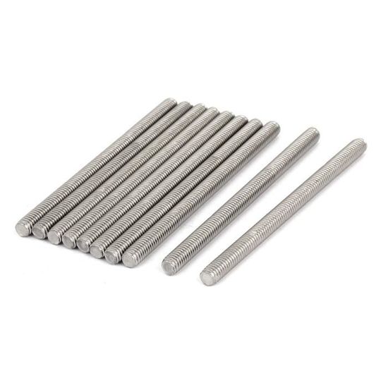 Sourcing Map 20 Tiges Filetées M6x50mm Acier Inox 304 - Entièrement Filetées Goujons