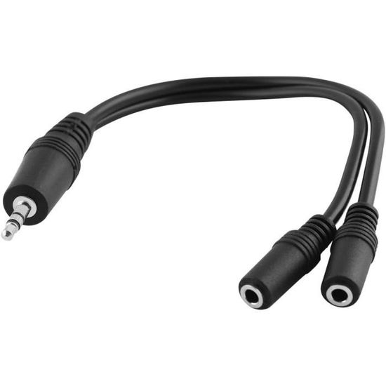 Câble Adaptateur Audio 3,5 Mm Femelle Vers 2 X RCA Mâle - 50 Cm - Convertit Stéréo En Mono Gauche/droite - Pour Relier Casque à Chaîne Hi-fi