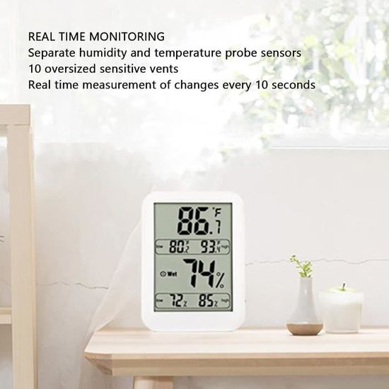 Lcd Thermometre Interieur - Mini Jauge Numérique De Température Et D