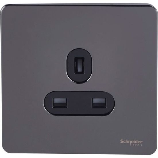 Prise Commutée Knightsbridge – 13A, 1G, Sans Vis, USB Double 2.4A, Laiton Poli Noir