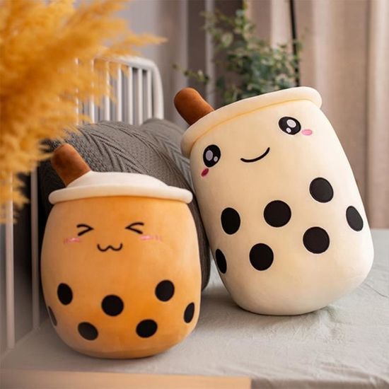Bubble Tea Kawaii Oreiller En Peluche Bubble Tea Coussin Décoratif Créatif Boba Thé Tasse Peluche Poupée Souple Jouets Coussin Potelés Cadeau Étreindre Oreiller Peluche Coussin Kawaii