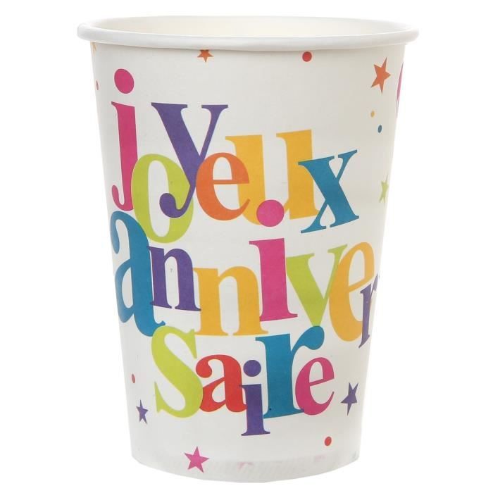 SANTEX Gobelet Joyeux Anniversaire festif multicolore