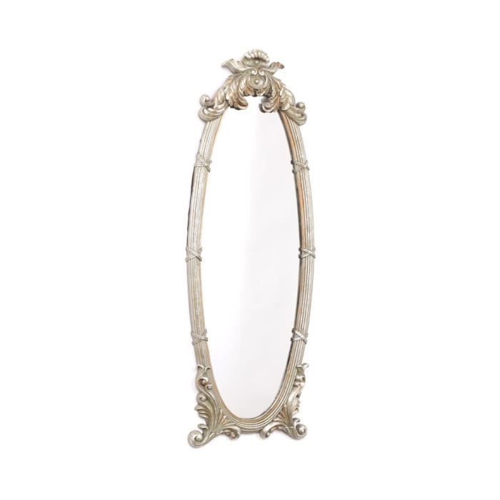 Miroir argenté en résine de style louis XVI - 85 cm
