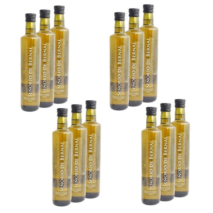 Lot 12x Huile olive extra vierge - pressée à froid - bouteille 250ml