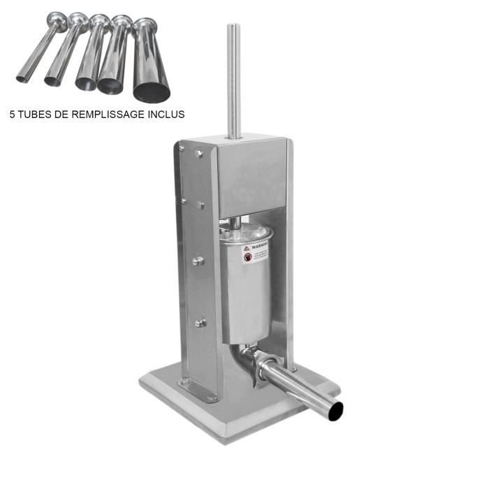 Poussoir à Saucisse 3L Inox 304 Robuste Industriel Commercial Machine à Viande 2 Vitesses