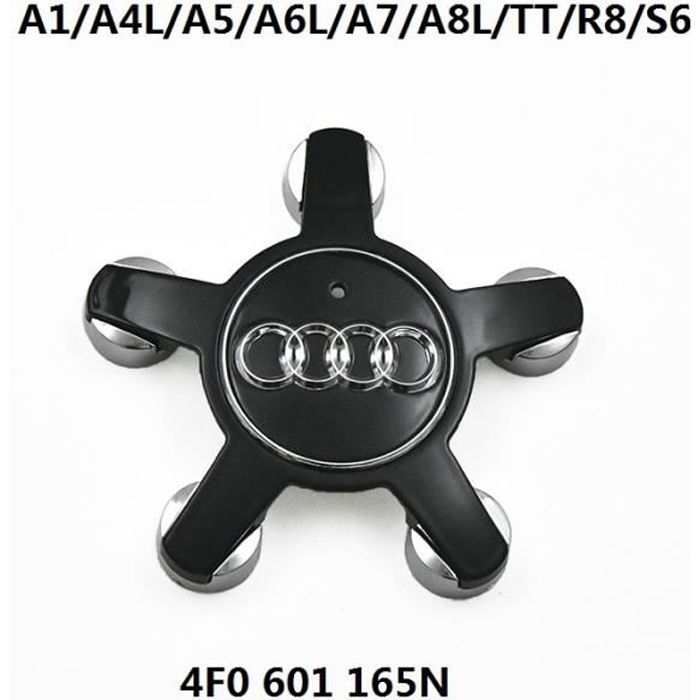 4 x Caches moyeux emblème 135mm Noir enjoliveurs de roue pour Audi A1 A4L A5 A6L A7 A8L #4F0 601 165N