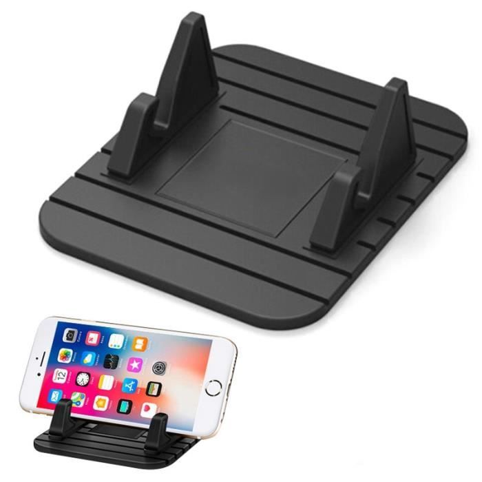 Supports voiture,Voiture GPS Silicone anti dérapant tapis support de bureau support pour téléphone Mobile support de - Type Black