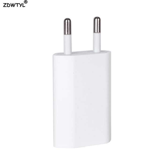 Chargeurs,Prise UE USB Câble AC Mural De Voyage Chargeur Adaptateur secteur Pour Apple iPhone 5 5S SE - Type WHITE-Charger 1M Cable