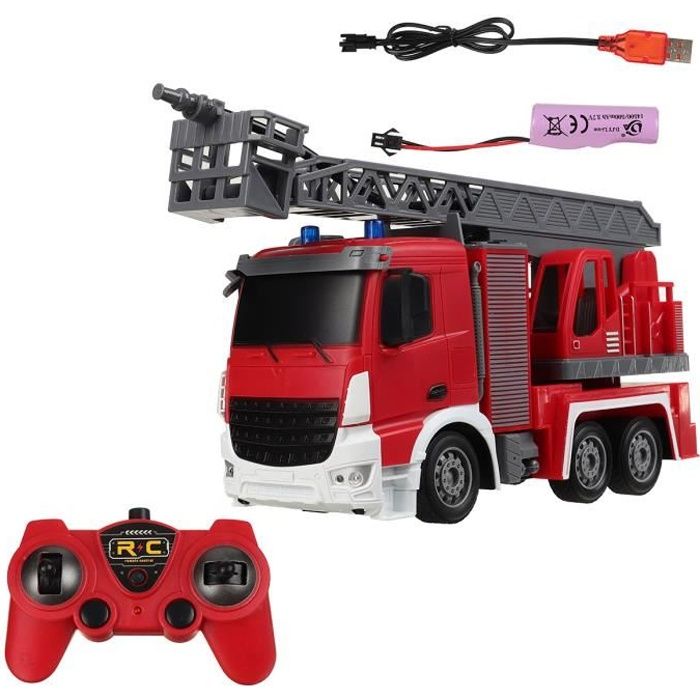 1:24 7 Canal RC Voiture Camion de pompier Eau pulvérisée avec Lumière 2.4G Télécommande Enfant Jouet Cadeau Véhicule