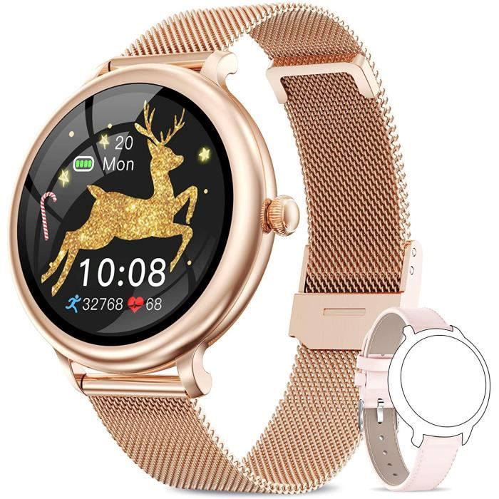 NAIXUES Montre Connectée Femmes,IP68 avec Moniteur de Sommeil, Moniteur de Fréquence Cardiaque,Podometre,Compteur d73