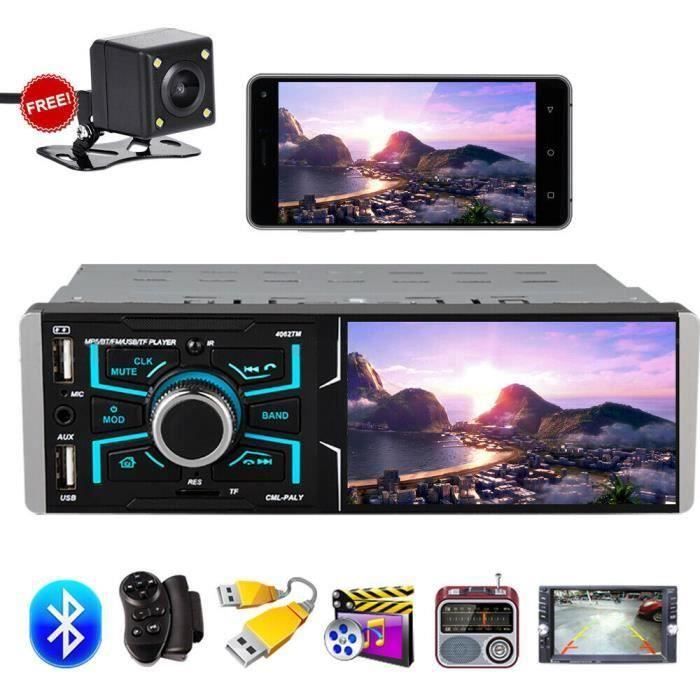 Autoradio de voiture stéréo 4.1 inch écran tactile multimédia de voiture MP5 - FM - TF - USB + caméra de recul