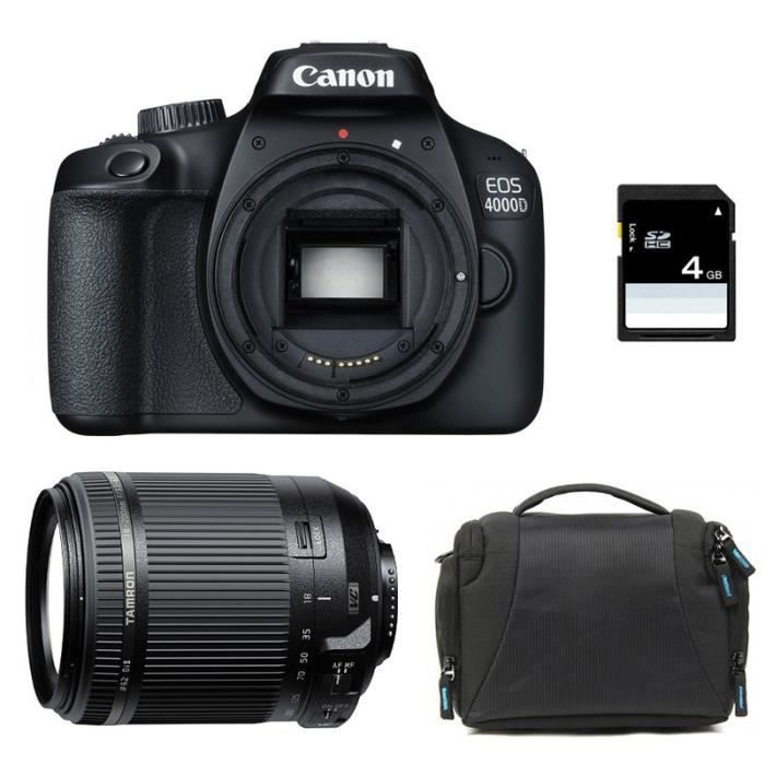 CANON EOS 4000D + TAMRON 18-200 F/3.5-6.3 Di II VC GARANTI 3 ans + Sac + Carte SD 4Go