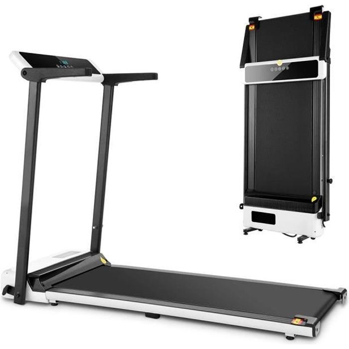 Tapis de course pliable -Motorisé 8km/h -écran LCD -Roues de Transport -12 programmes -180 °pliage CAROMA