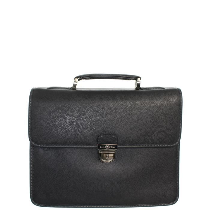 Serviette David William en cuir ref_lhc42528-noir Noir