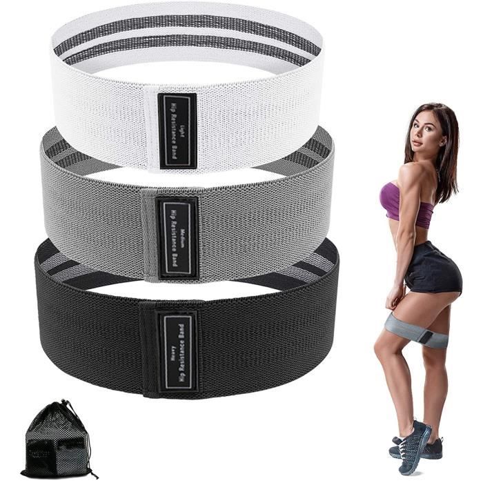 Bande Elastique Fitness, Bande de Resistance Set 3pcs, Équipement d'Exercices pour Musculation Pilates Squat, Yoga, Jambes, Fessiers