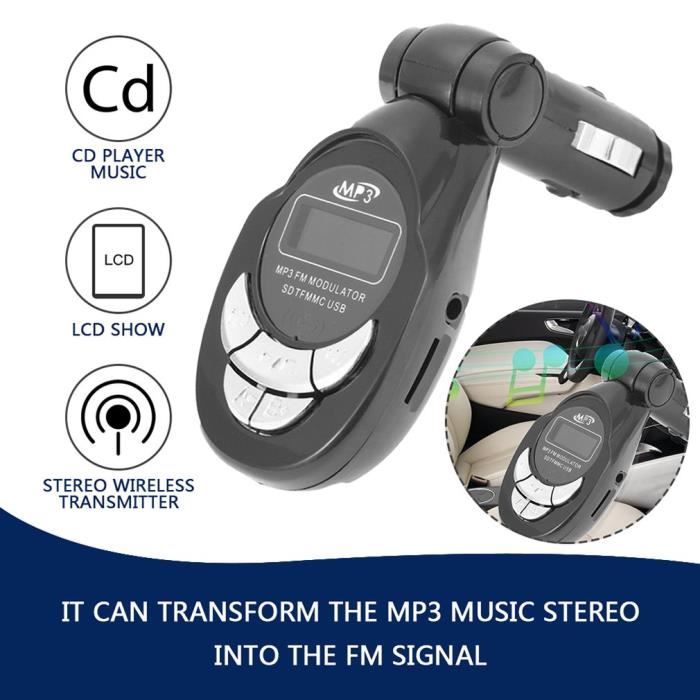 4 en 1 Voiture lecteur MP3 transmetteur FM Sans fil Modulateur audio USB CD MMC Avec télécommande