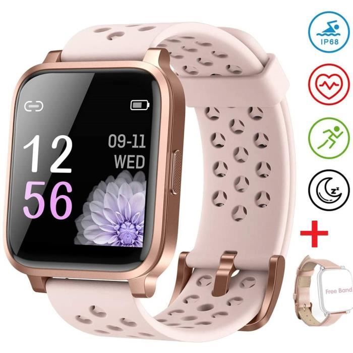 Montre Connectée Femme Smartwatch Tactile Bracelet Connecté Etanche IP67 Sport Cardio Podomètre Fitness Tracker d’Activité Moniteur